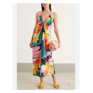 Mara Hoffman Lolita Front-Tie Floral Midi Dress XS